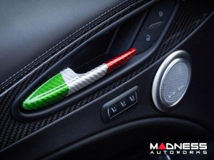 Alfa Romeo Stelvio Interior Door Handle Trim Set - Carbon Fiber - Italian Theme